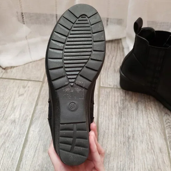 SALE Muk Luks Oxford wedge ankle booties 6.5 black - Picture 4 of 13